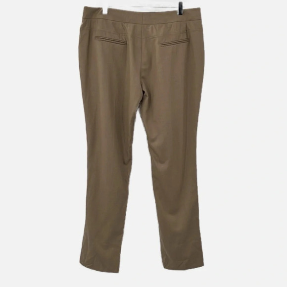 Akris Punto Bergdorf Goodman Pleated Wool Trousers Dress Pants in Tan - Size 12 - Picture 3 of 7